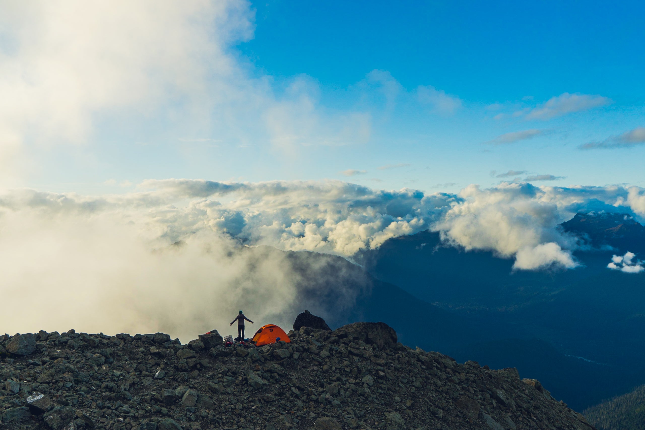 Camped high on the Shuksan Arm.